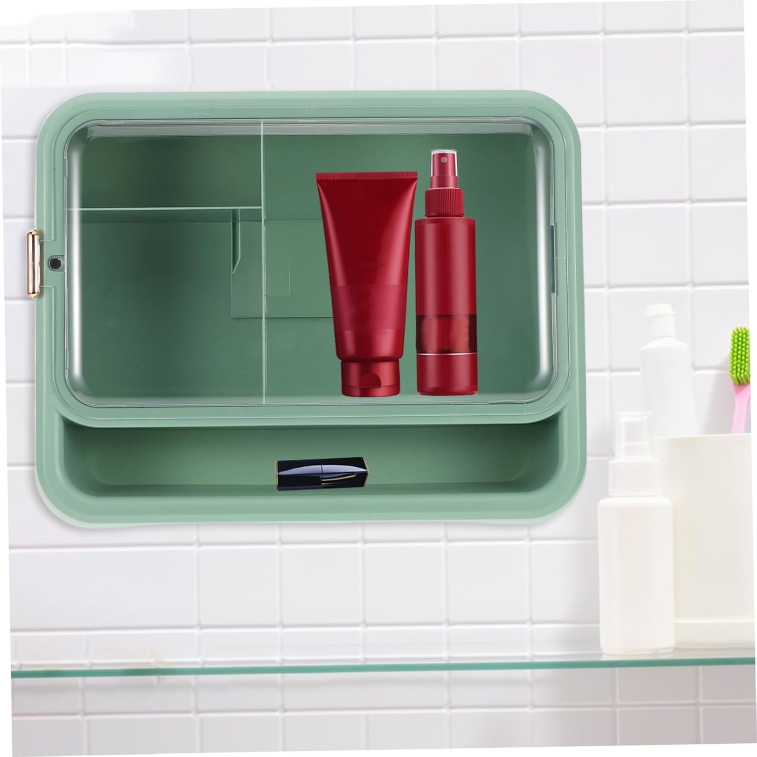 Floating Shelf Bathroom Wall Organizer Space-Saving Storage Rack Bathroom Shelves