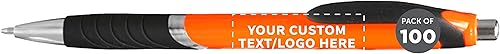 Miniatura 30 de DISCOUNT PROMOS Bolígrafos con agarre de goma, paquete de 50 unidades, texto personalizable, logotipo, bolígrafo de tinta negra con plástico suave