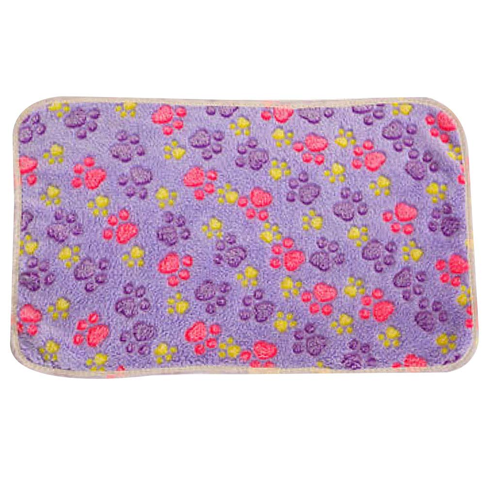 Sun Kea Soft Flannel Fleece Pet Dog Blanket Cute Paw Print Warm Puppy Cat Kitten Bed Cover Sleep Mat Pad for Small Animals Indoor Outdoor
