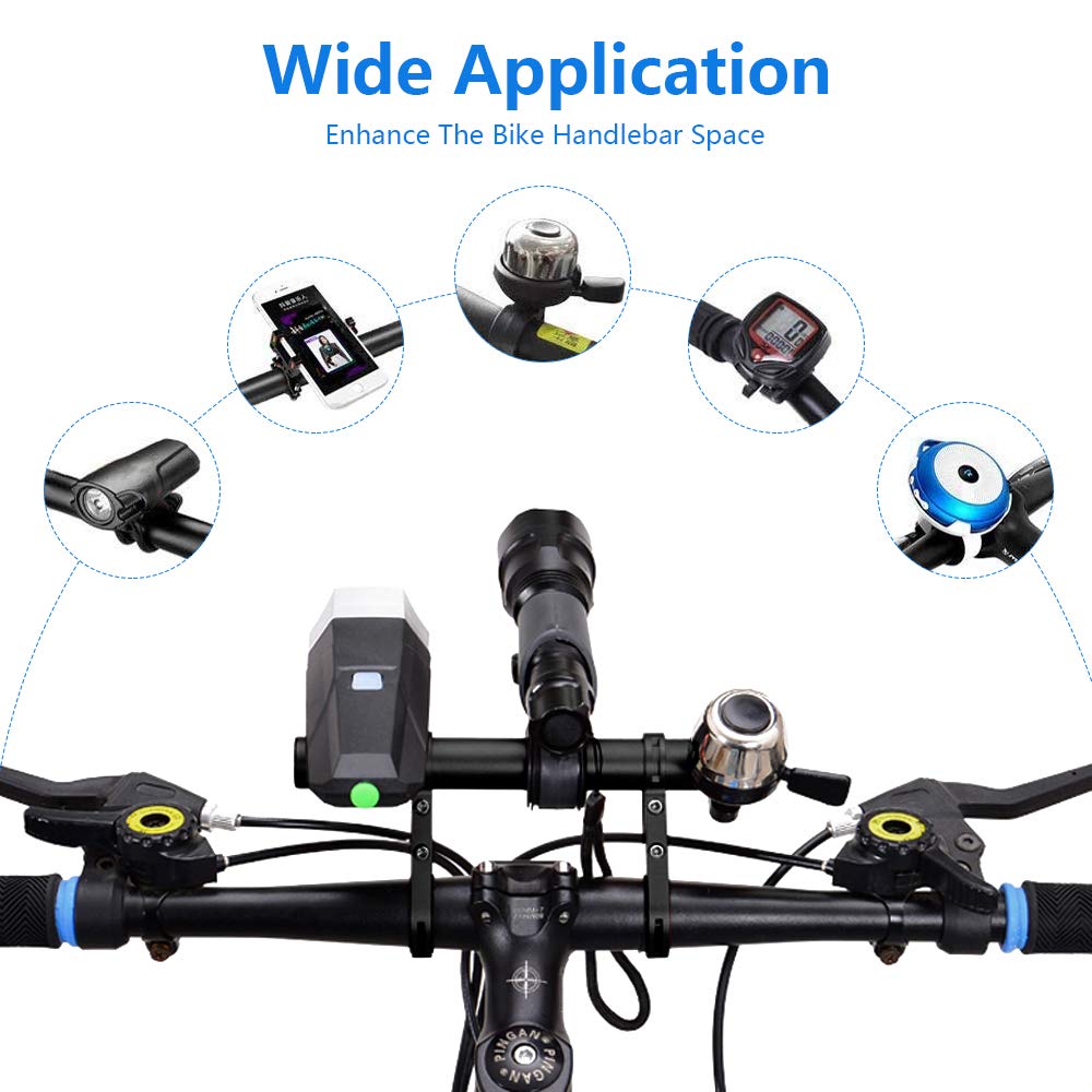 Manubrio Estensione Bici Prolunga Staffa Bicicletta Manubrio Extender in Lega di Alluminio Supporto per Tachimetro GPS 20CM