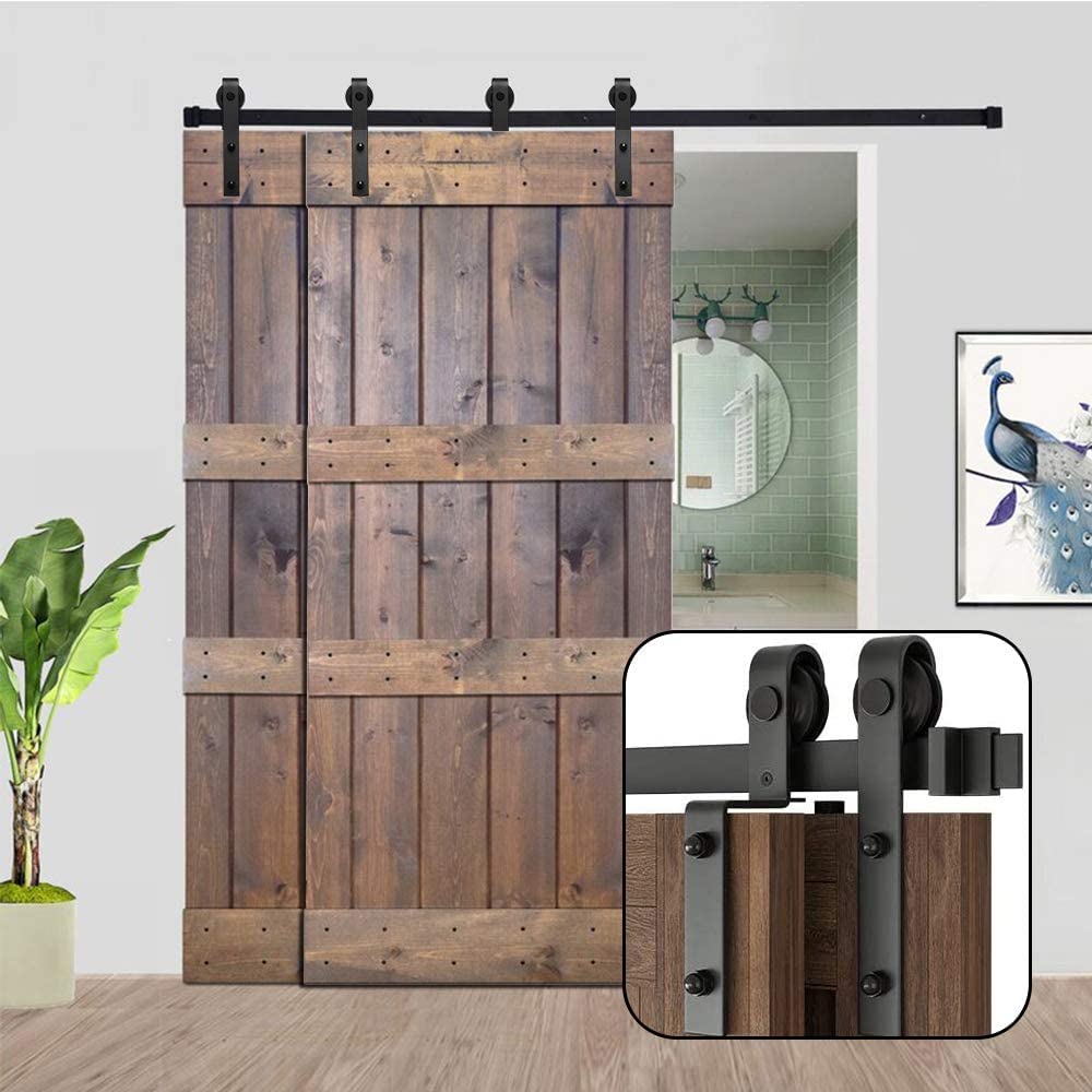 HOCONNIE 9FT/274cm Kit de Puerta de Granero Herrajes para Puertas de Granero para Puerta Doble Coincide