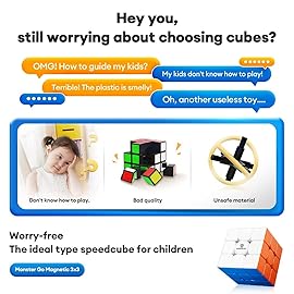 Monster Go Magnetic 3x3 Speed Cube, 48 Magnets Magic Cube Stickerless Puzzle Toy 3D for Kids Beginners Practices Educational MG EDU 56mm