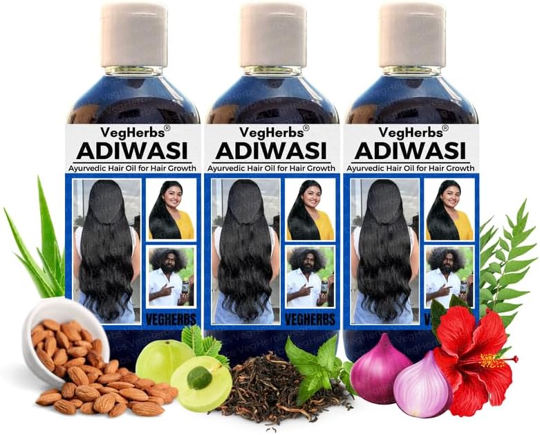 Original Adivasi Hair Growth Oil | Ayurvedic Adiwasi Herbal Kesh Tel With Natural Rosemary Essential & Biotin For Control Hairfall Anti Dandruff (Pack Of 1), 100 Grams