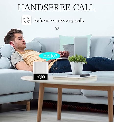 Miniatura 6 de Altavoz Bluetooth con luces nocturnas, reloj despertador inalámbrico Bluetooth, lámpara de noche con sensor táctil, luces nocturnas que cambian de