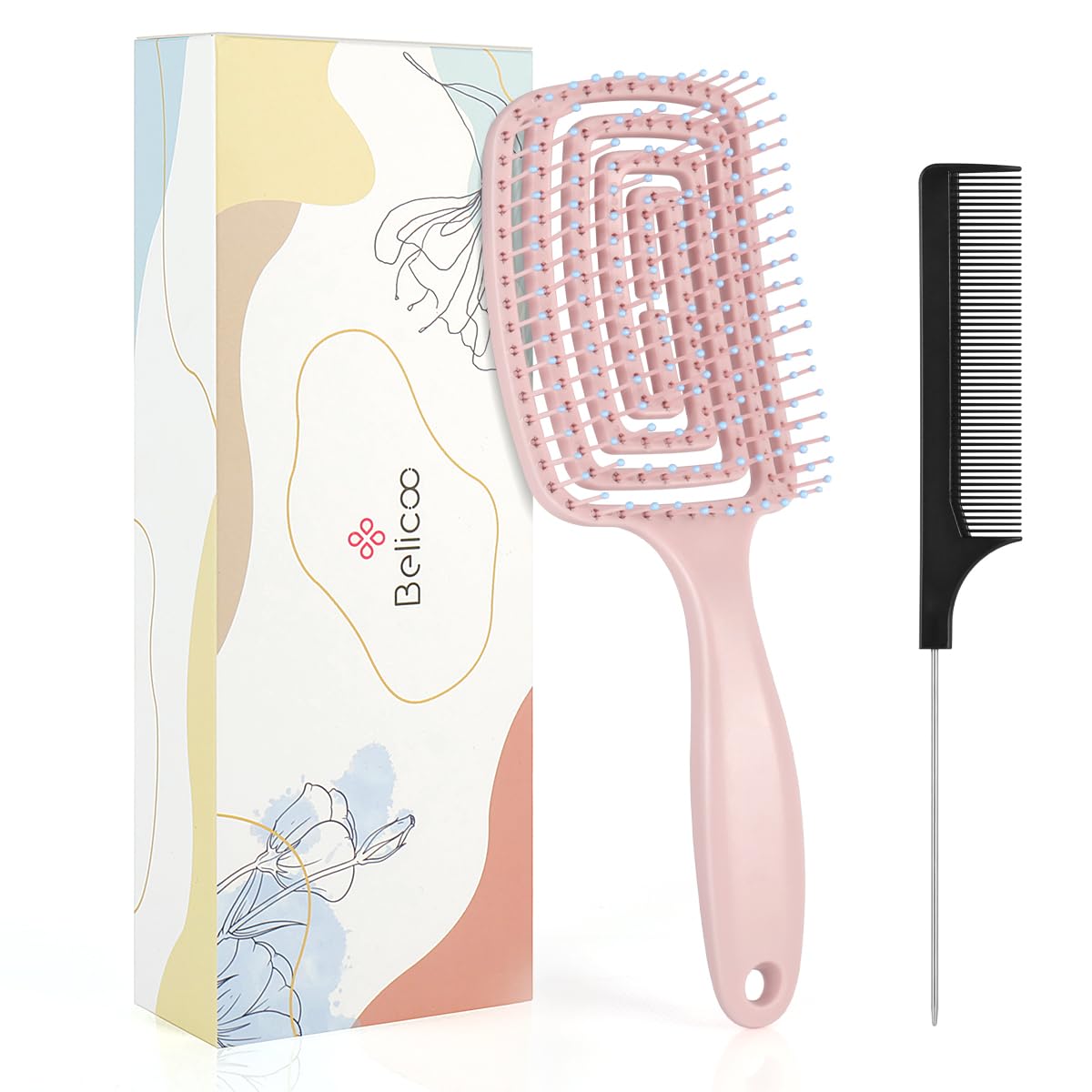 BELICOO Haarbürste ohne Ziepen für Damen, Herren & Kinder, H