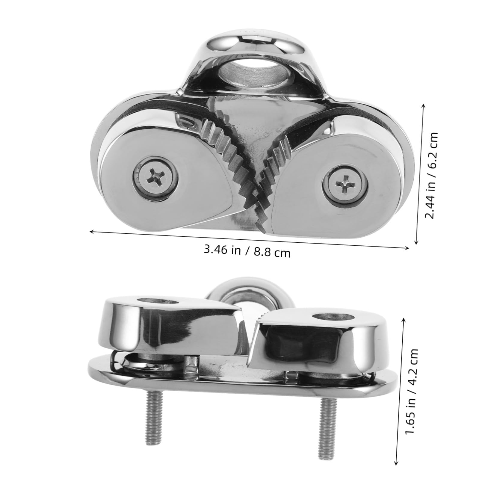 VOSAREA 2 Pezzi Fermacima Marino in Acciaio Inox per Yacht e Pesca | Guida Filo, Due Viti Autofilettanti Incluse, Clip Rinforzate, Finitura Argento e Bordo
