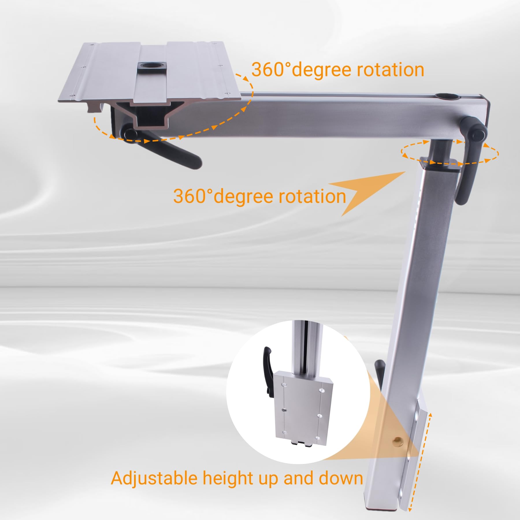 Supporto per gambe da tavolo in lega di alluminio rimovibile, girevole a 360 gradi, per divano, parete o roulotte, 40 cm x 65 cm x 10 cm, 1 pezzo