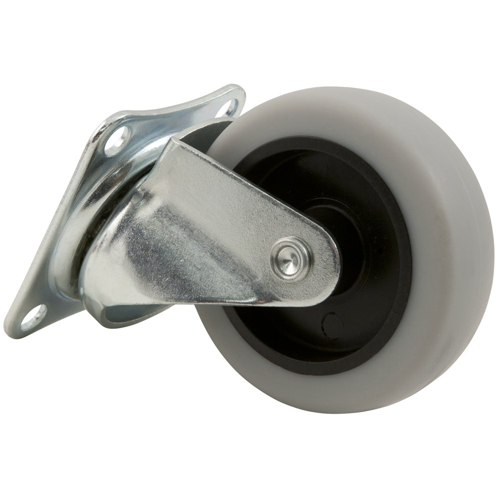 Titan 3" Thermoplastic Rubber (TPR) Swivel Caster, 110-lb. capacity, Gray, 3 Inch - Image 2