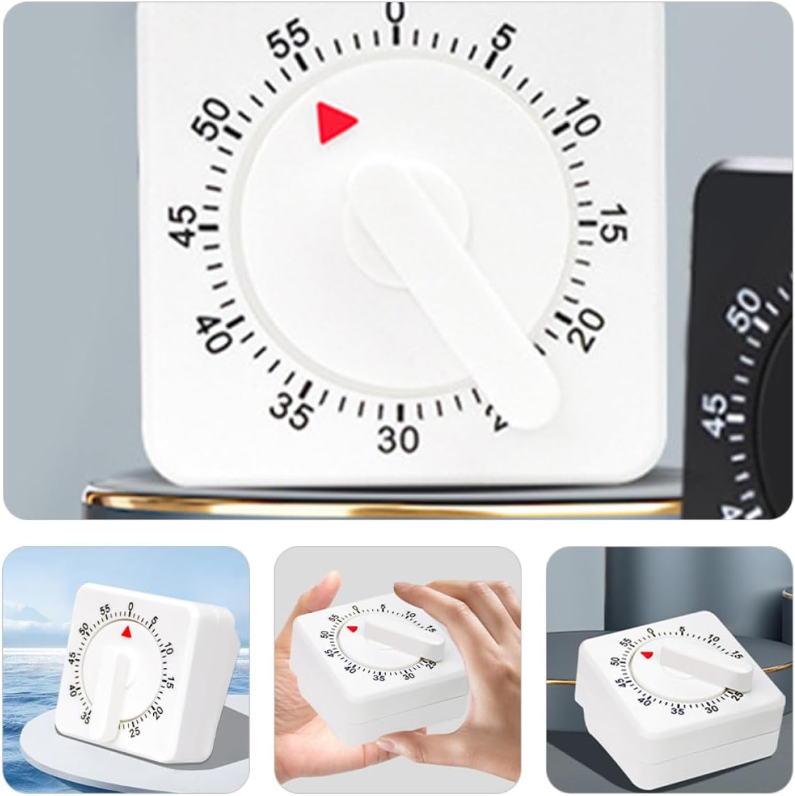 Mechanical Kitchen Timer 60-Minute Wind-up Cooking Timer Stainless Steel Portable Time Manager for Baking and Seniors