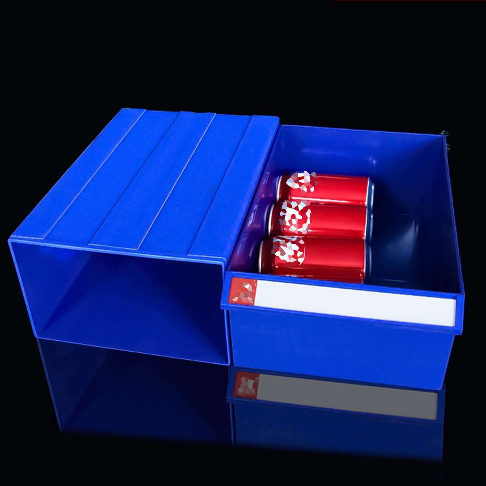Boite Rangement Vis Bacs De Rangement En Plastique Bleu Avec Séparateurs Et Étiquettes, Organisateur De Pièces Empilables Pour Magasin/garage, Armoire À Bacs À Boulons(40 pack,32.3x20.8x12.7cm)