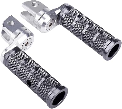 for Trident 660 Daytona 660 Tiger Sport 660 Street Triple 765 675 1200 R/S/RS/RR Motorcycle Adjustable Rider Front Footpeg Set for Triumph Vehicle Gray