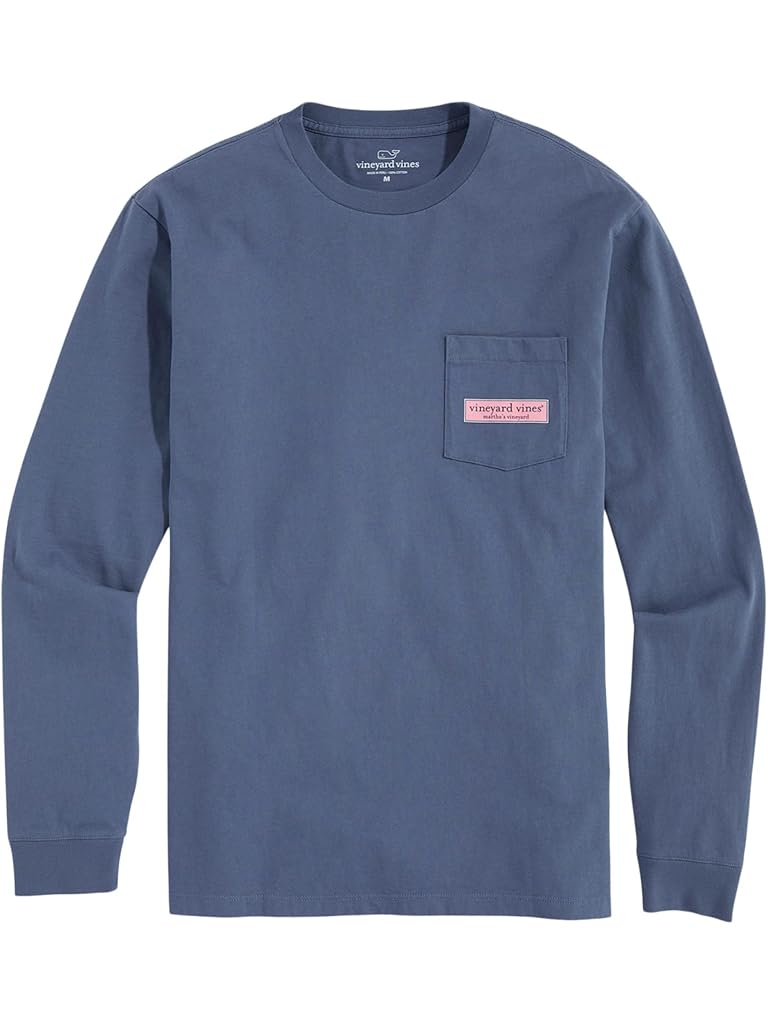 Pewter Vineyard Vines Classic Logo Box Long Sleeve Tee