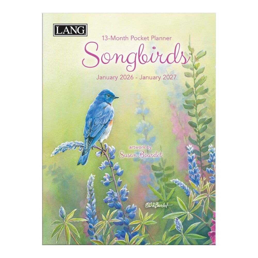 Lang, Songbirds Monthly 2026 Pocket Planner, 4.9'' X 6.6'', Weekly Calendar with Wire-O Binding