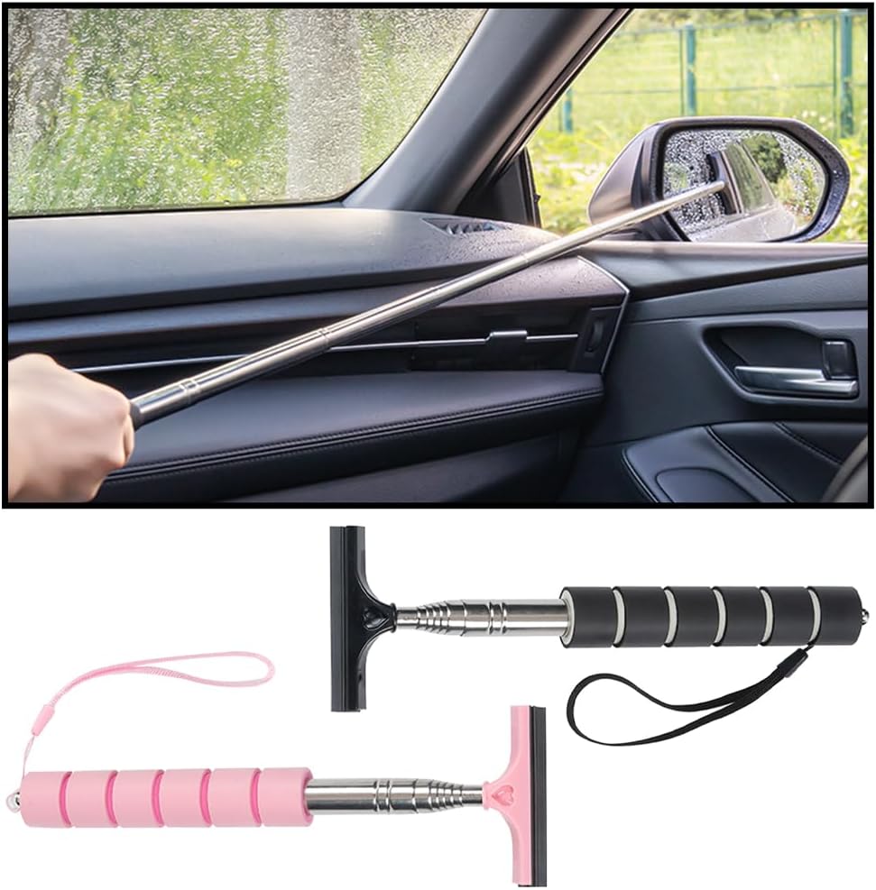 Bittwee 2PCS Car Side Mirror Squeegee, Retractable Auto Rearview Mirror Wiper, All