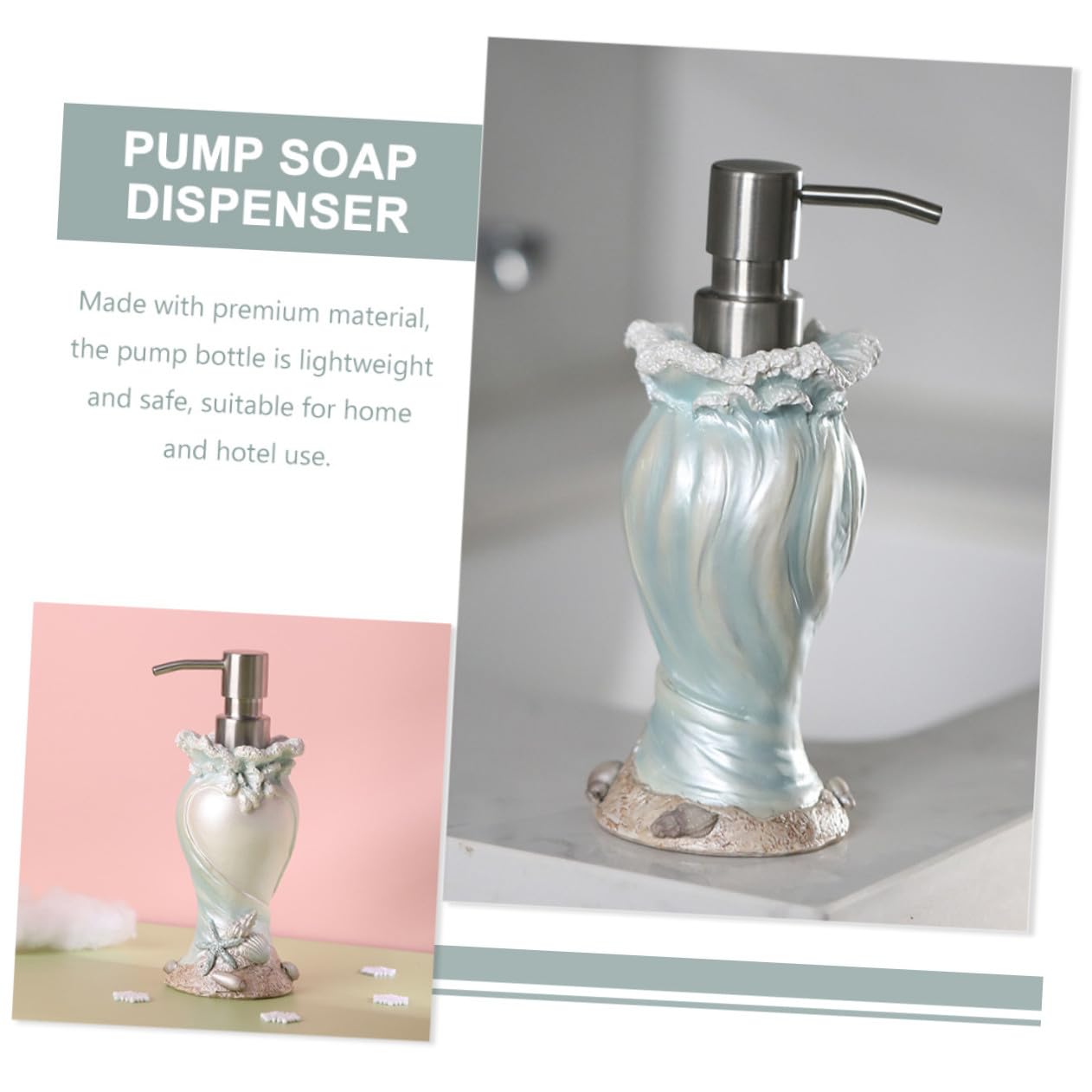 Dispenser di Sapone con Pompa in Acciaio Bottiglia Ricaricabile per Doccia e Lozione Design Ispirato per Bagno e Cucina Facile da Premere ed Elegante