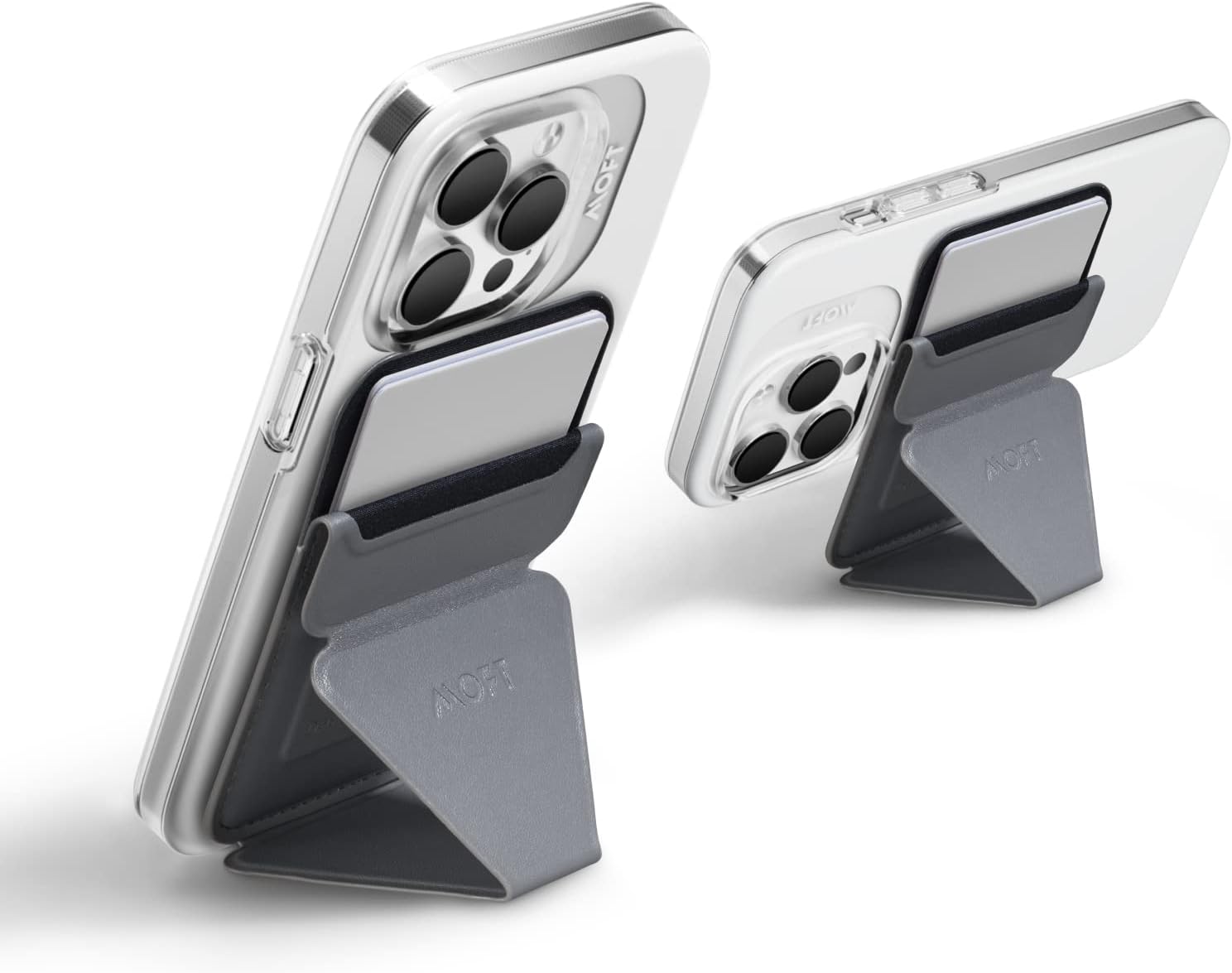 MOFT MagSafe Wallet Stand for iPhone 16/15/14/13/12 Series MagSafe Compatible Phone Stand with 3 Viewing Angles (Cool Gray)