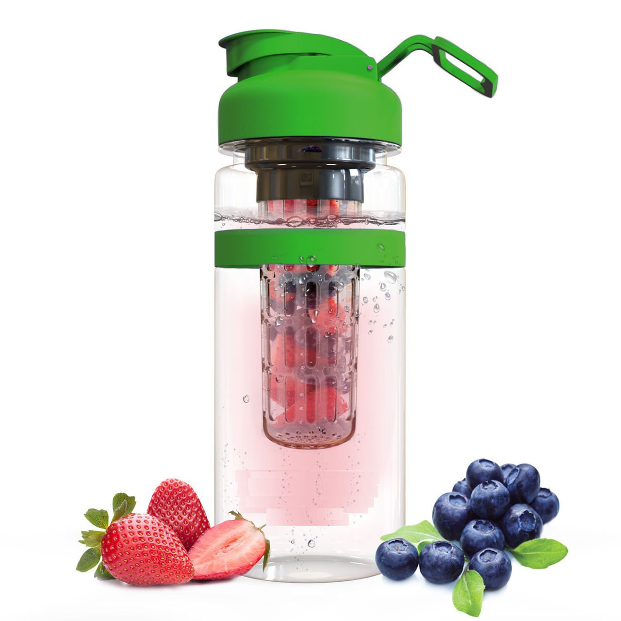 Fruit Infuser Water Bottle – Insulated Sports Bottle – Flip Top Travel Tumbler – Leak Proof, Shatterproof, BPA-Free Tritan Plastic 32 oz