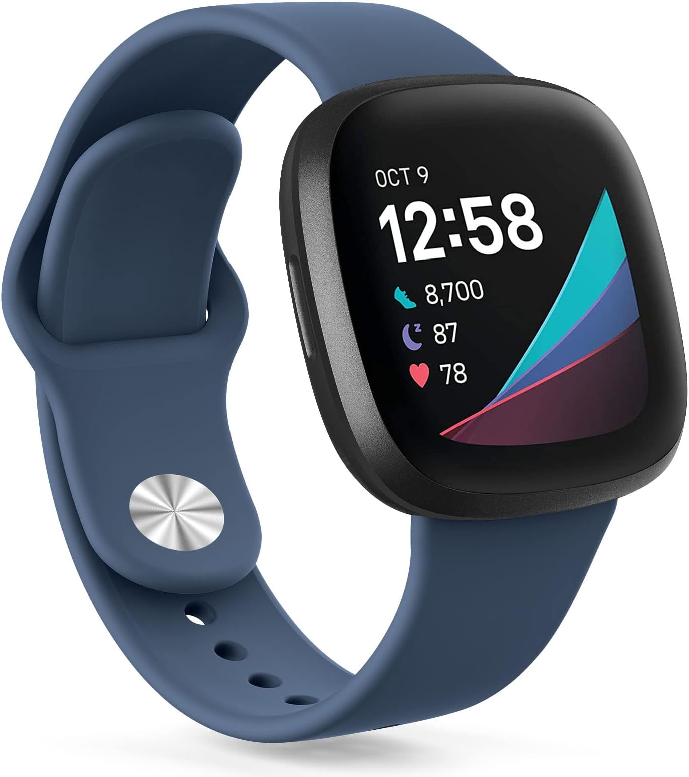 Silicone Band for Fitbit Versa 3 4 Fitness Tracker,Soft Sport Strap for Fitbit Sense Fitness Tracker (Watch Not Included), Adjustable Wristband with Metal Buckle for Men Women
