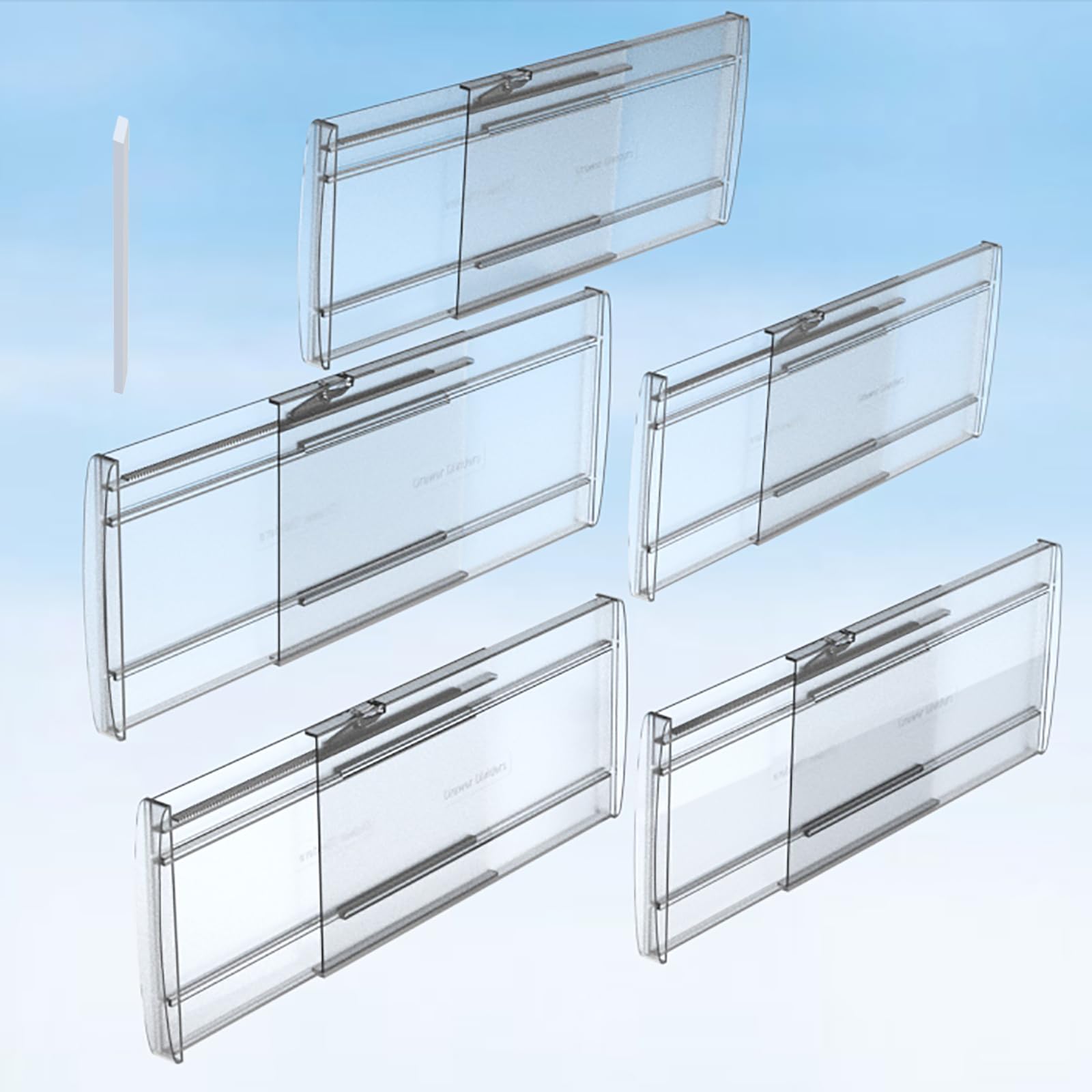 Photo 1 of ***12"-20"***SPEREELER 5 Pack 6" High Adjustable Drawer Dividers for Clothes,Expandable From 12-20" Clear Drawer Organizers, PC Plastic Separators for Dresser/Bedroom/Bathroom/Kitchen/Office Storage***12"-20"***