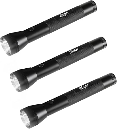 Miniatura 7 de Linterna LED de 3 celdas con batería D de alta resistencia, modo único, linterna de aleación de aluminio, linterna de metal resistente para