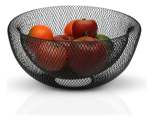 Fruteira Centro de Mesa Cesto de Metal Stand Aramado Aço Inox Decorativo Organizador de Frutas e Leg