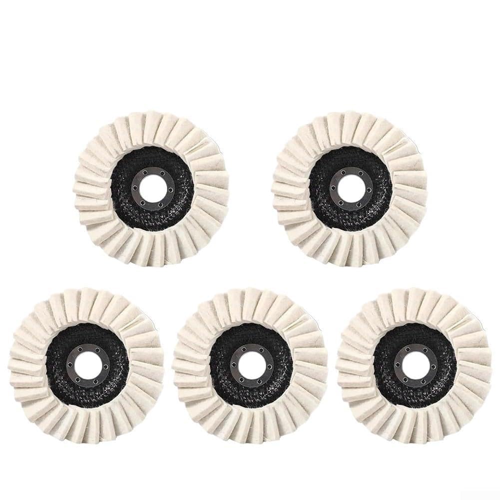 Wool Felt Flap Polishing Disc 5 Pack Angle Grinder(125MM/5IN)