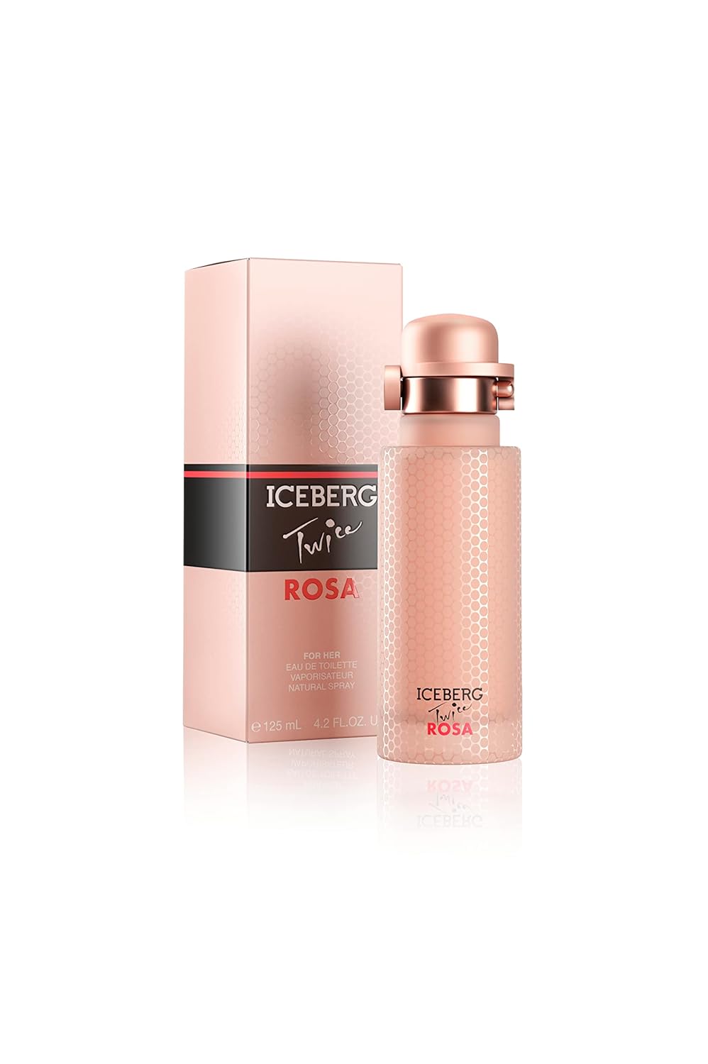 ICEBERG Twice ROSA – Woody Floral Musk Fragrance For The Modern Woman – Fresh And Fruity Feminine EDT Spray Perfume For Women – Sparkling Notes Of Redcurrant, Grapefruit, Jasmine, Cedarwood – 4.2 Oz
