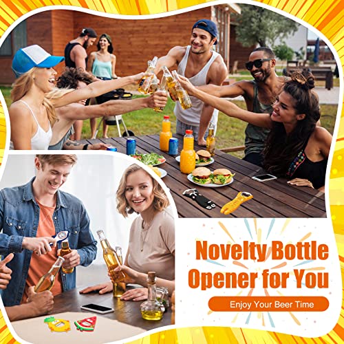 7 Pieces Cute Bottle Opener Funny Shape Magnetic Beer Bottle Opener Shark Cat Bat Watermelon Pineapple Cactus Bottle Opener Refrigerator Magnet Bottle Opener For Dad Boyfriend Bartender Bar Kitchen #TOP3