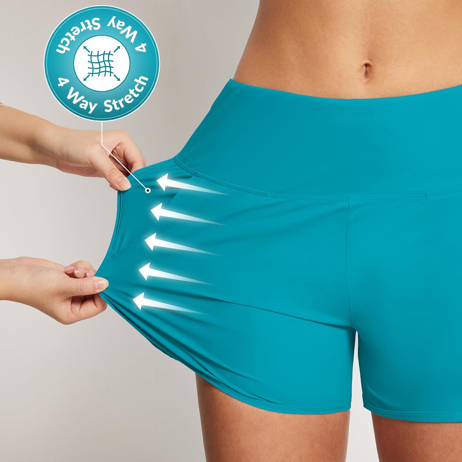 baleaf Zwemshort voor dames, buikcontrole, hoge taille, zwemboardshorts