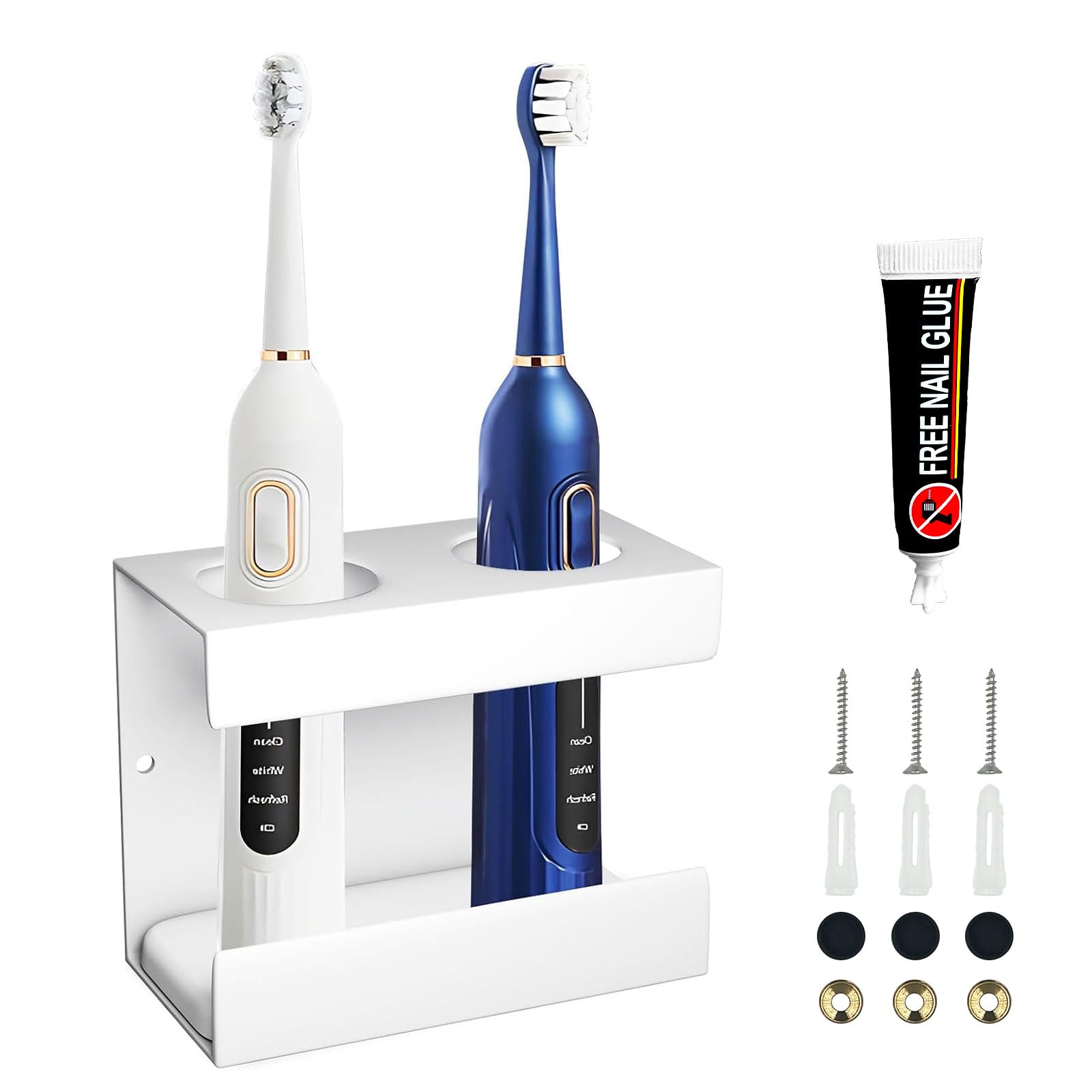 Portaspazzolino Elettrico In Lega Alluminio | 3 Fori | Base Diatomee Assorbente