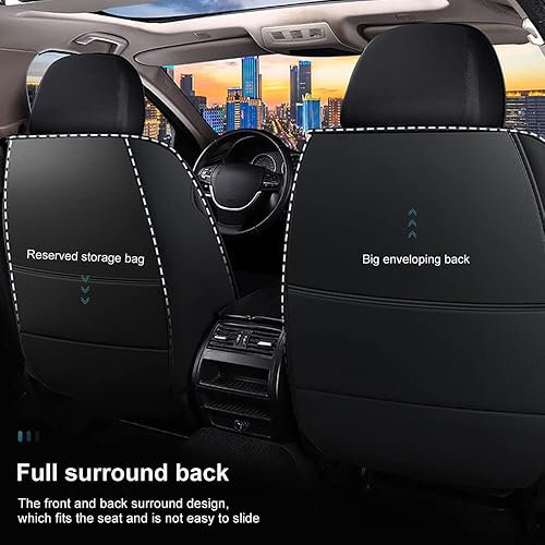 Miniatura 6 de Funda de cuero para asiento de automóvil para Dacia Sandero Stepway universal, antideslizante, transpirable, suave, juego completo, color gris