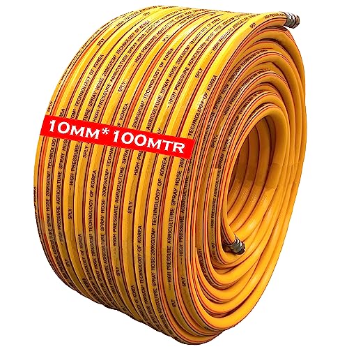 Image of DVI 10MM 5 Layered Heavy Duty High pressure hose pipe for bike /car wash, gases, pesticides spray, water delivery, household cleaning (DVI (10MM) 100 MTR HOSE PIPE)