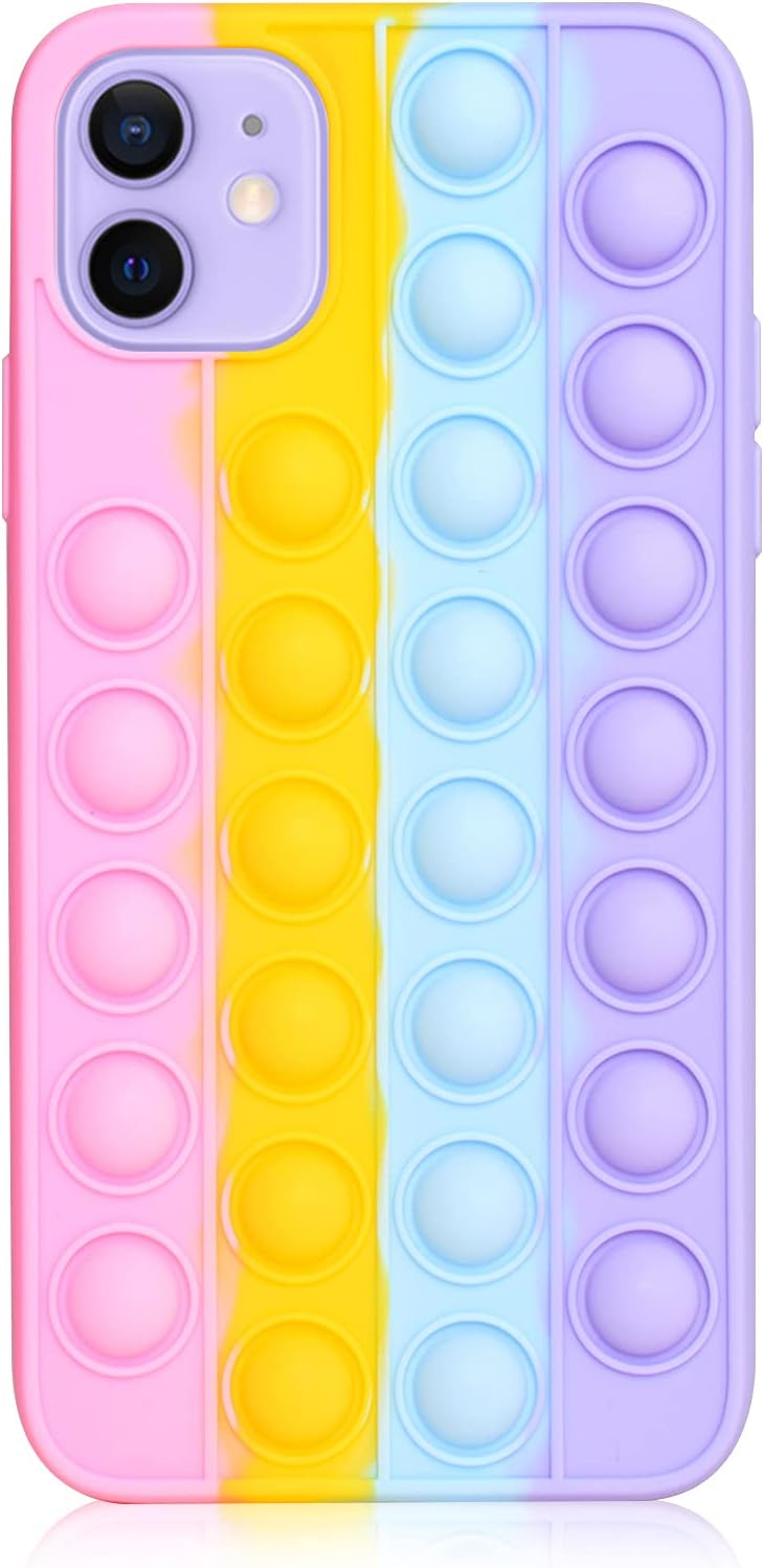 Fidget Toys Phone Case,Sensory Push Bubble Toy Protective Cover Case for iPhone 11,11 pro,11 pro Max,12,12 pro,12 pro Max