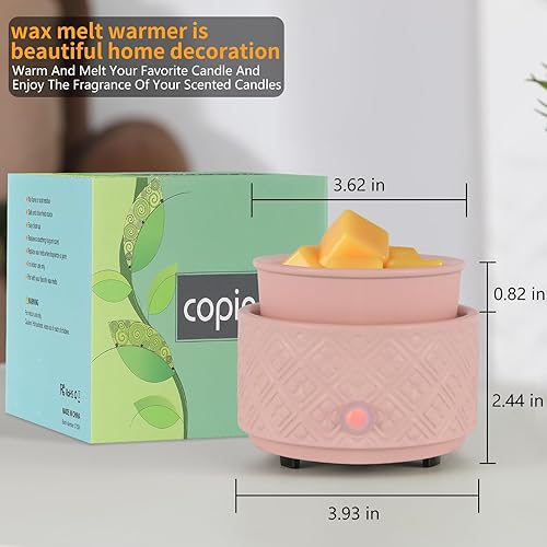 Miniatura 6 de copinpin Calentador de cera de cerámica para derretimiento, calentador de cera de fragancia 3 en 1, derretidor eléctrico de cera y cubos de cera