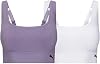 PUMA Women Sports Bra Pack & Seamless Sports Bras for Women, 2-Pack, Ideal for Running & Everyday Wear - White Small