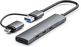USB C/USB to USB C Hub 4 Ports Aluminum USB Type C to USB Adapter with 4 USB C Ports Hub Adapter for Laptop 5Gbps USB C Hub Multiport Adapter
