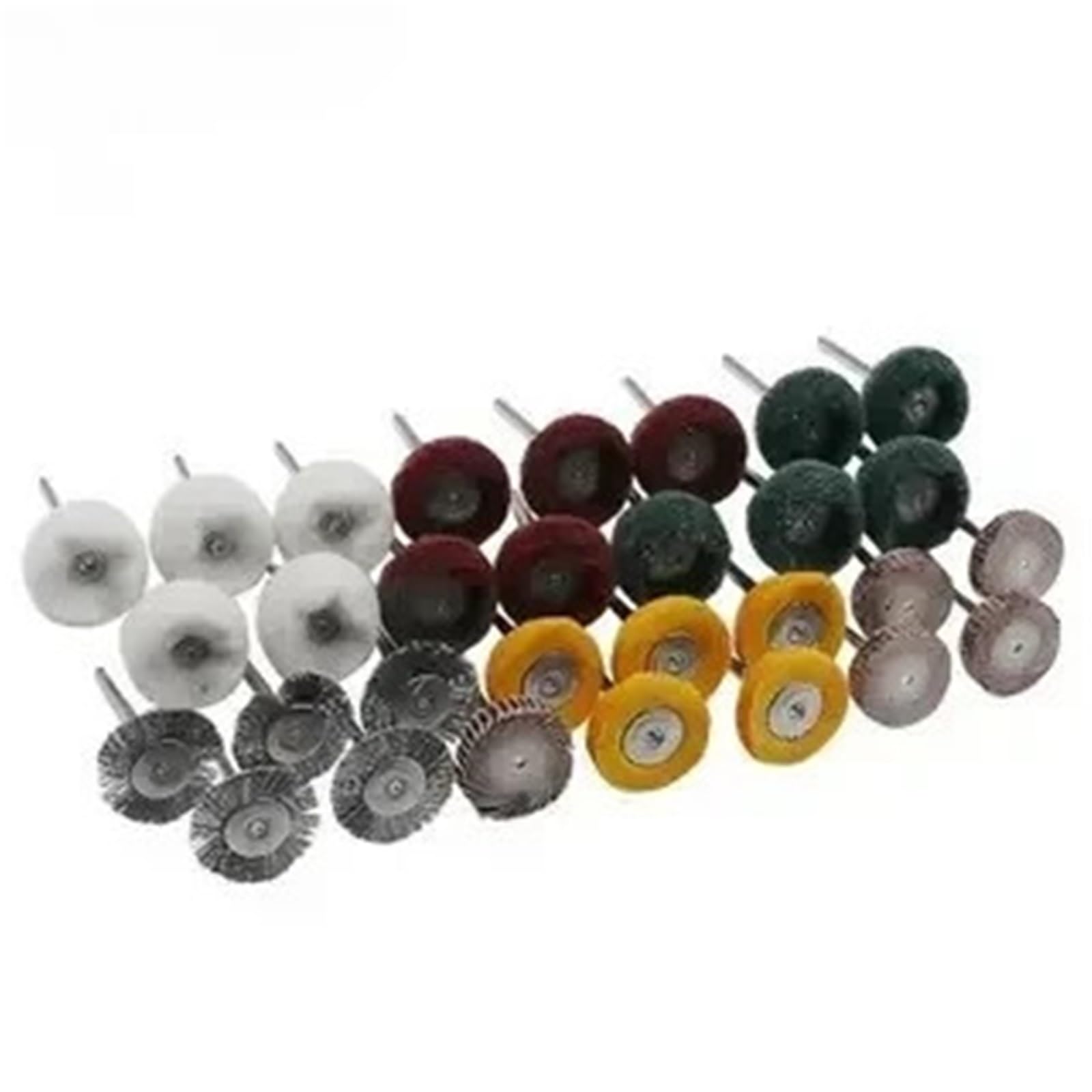 Brosse Metallique Jeu de Mini brosses métalliques, for le nettoyage l'artisanat antirouille, roues polissage en forme T, à poils laiton, arbre 3mm pour Visseuse Perceuse(50pc(wool and 25T ))