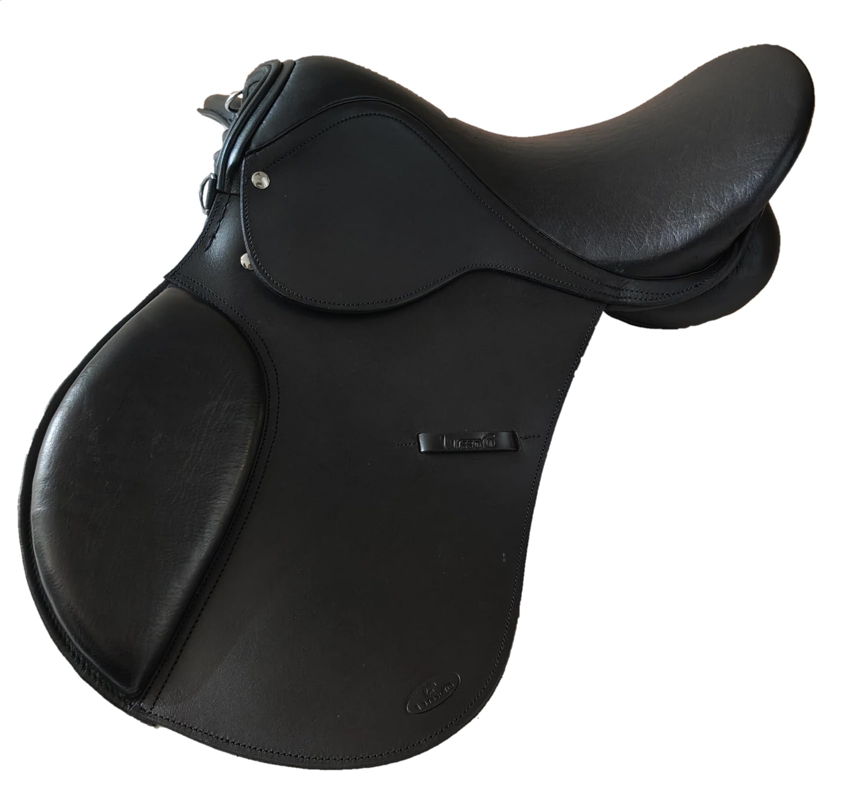 Lussoro Leather English/Jumping Horse Riding Saddle Starter Kit Saddle Combo Pack Set of 9 Pcs (Black, Size -17)