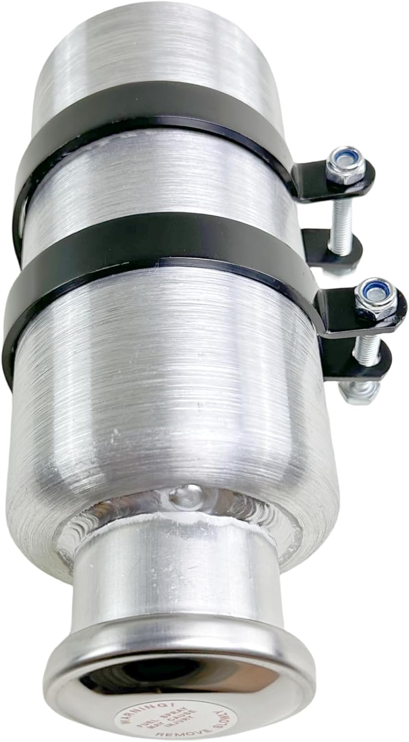 JSD 0.38 Gallon 4x8 Vertical Aluminum Round Gas Tank Fuel Cell Center Fill 1/8 NPT Outlet