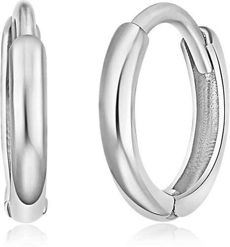 Aretes en oro amarillo o blanco de 14K de 1.5mm de grosor (8x 8mm)