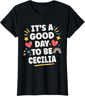 Cecilia Personalized Retro Girls Custom Cecilia Name T-Shirt