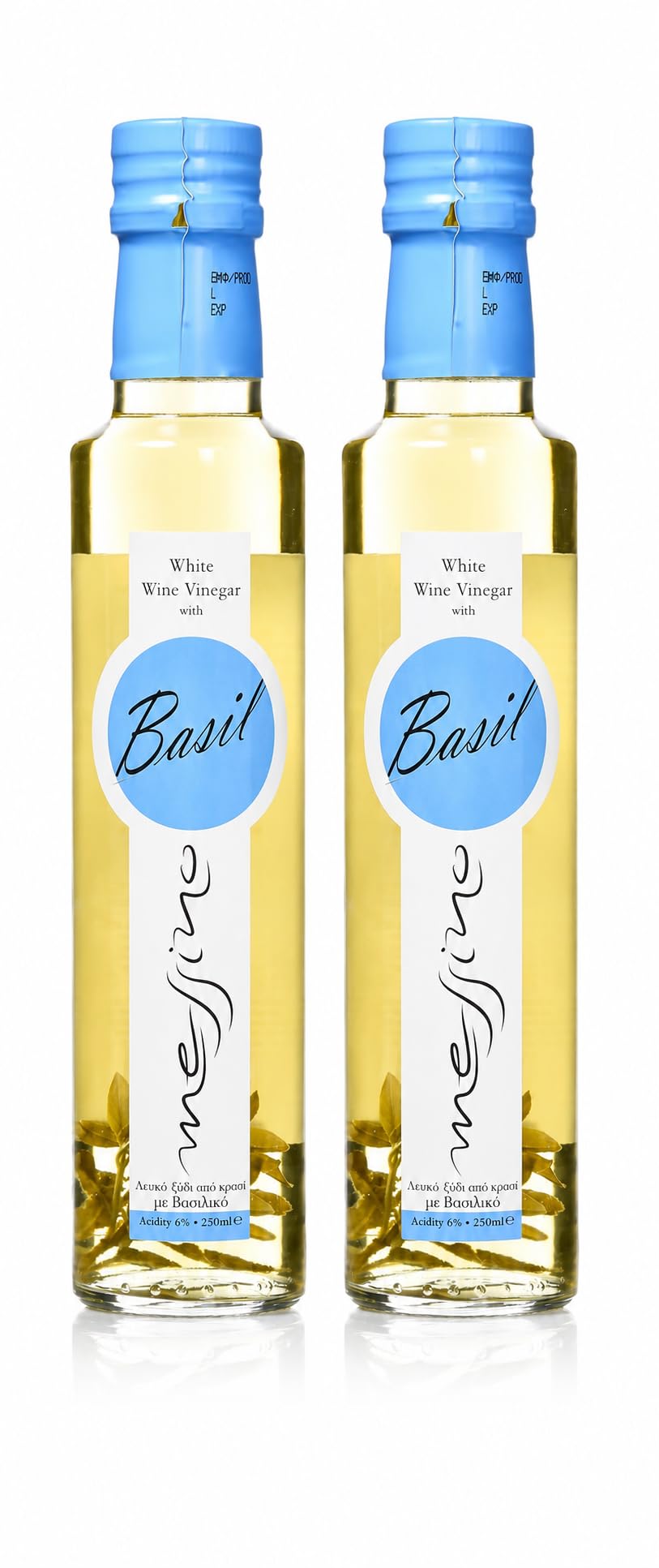 Messino Greek White Wine Vinegar with Basil – 2 x 250ml