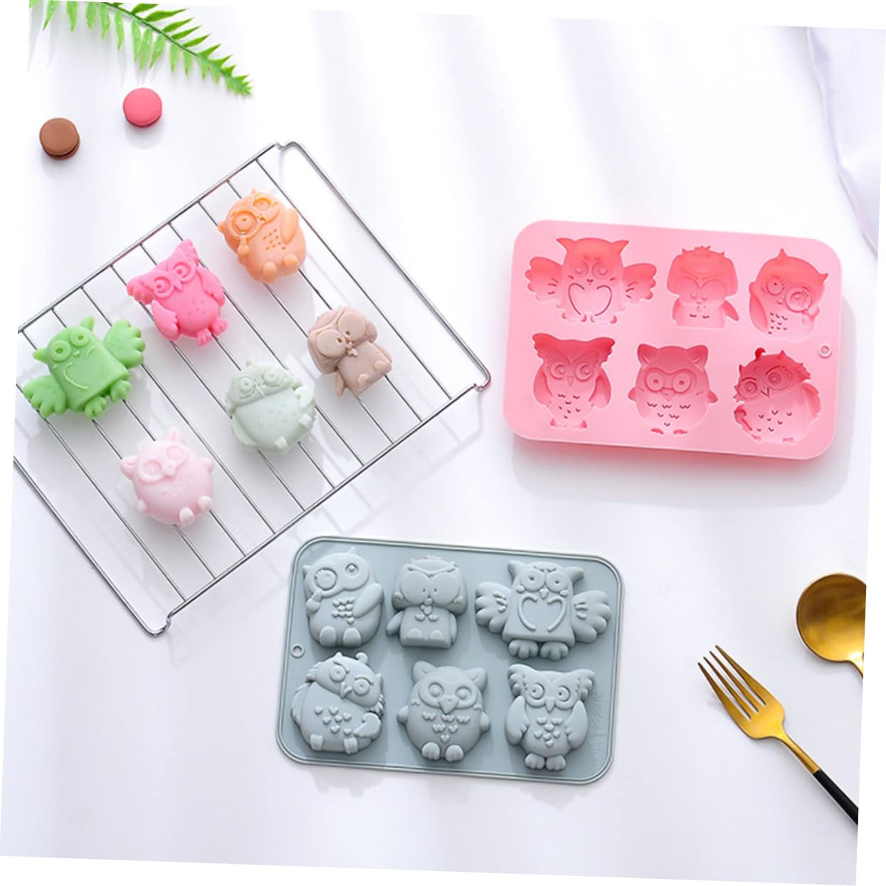 MAGICLULU 3 Set Di Per Dolci in Silicone A Forma Di Gufo Facili Da Sformare Non Adatti Per Ragazzi E Ragazze Per La Casa 2 Pezzi * 3
