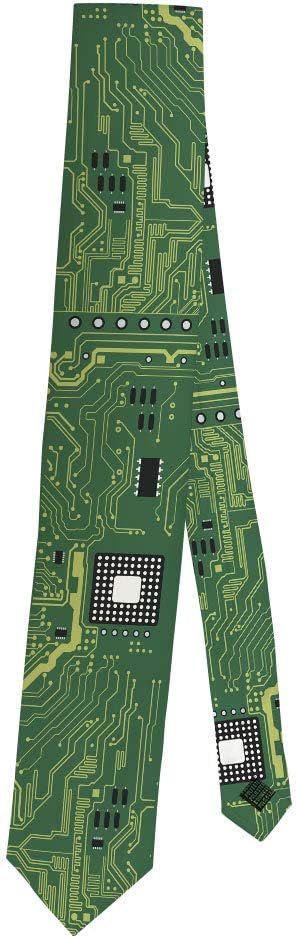 ThisWear Computer Geek Gifts Computer Tie PCB Techie Gifts for Men Coding Gifts STEM Gifts Cool Tech Necktie