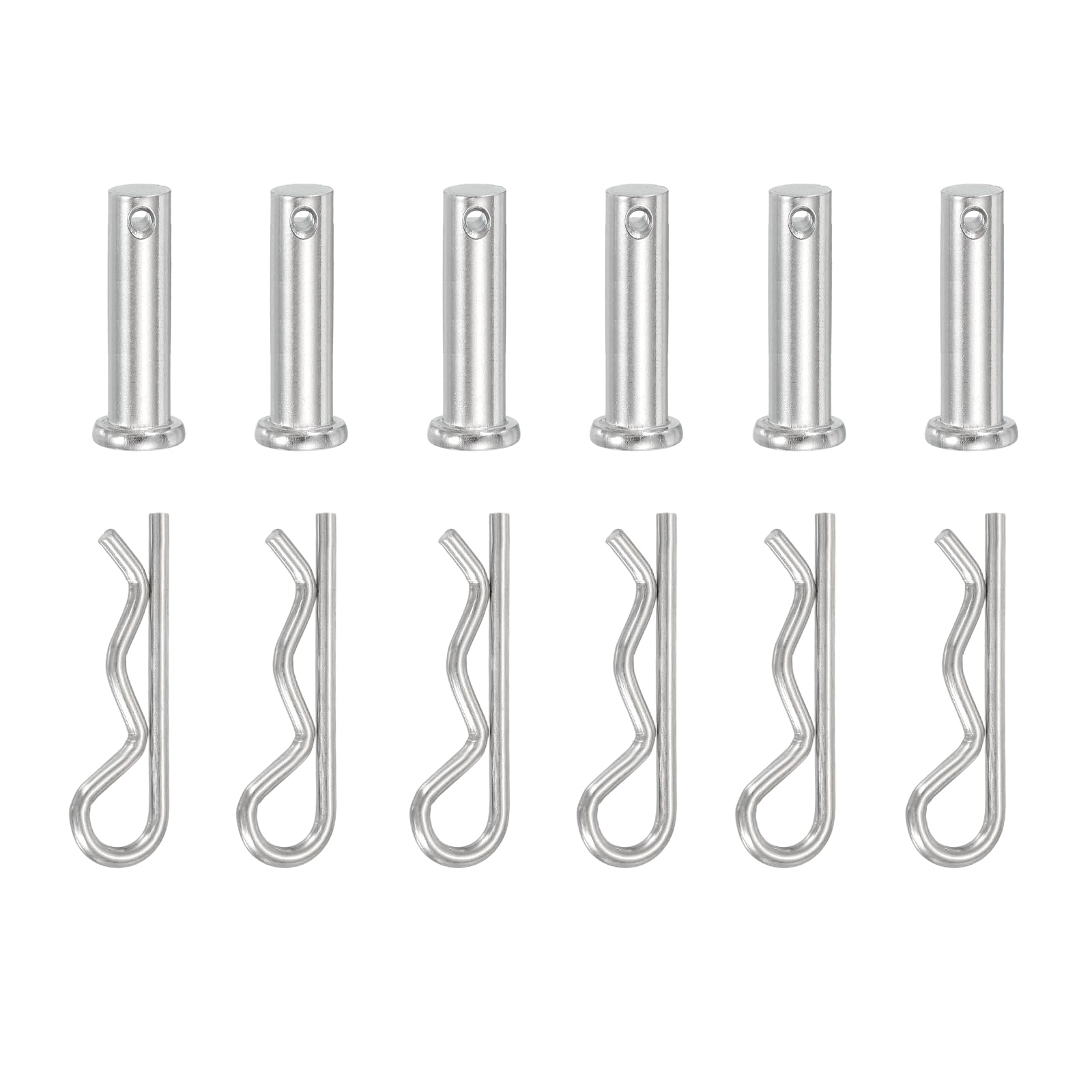 YELARXI 6 Pcs M10x35mm Single Hole Clevis Pin with R Shaped Spring Cotter Pin