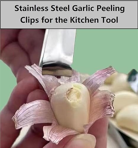 Miniatura 4 de Pinzas para pelar ajo, pinzas de acero inoxidable para la herramienta de cocina, 2 unidades de pelador de ajo, removedor de piel, pelador de ajo