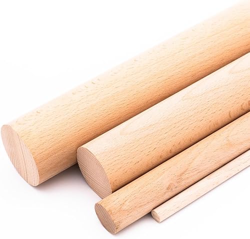 Holzrundstab Buche glatt Ø 8 mm Länge 1000 mm Holzstange 1 m lang Basteln Rundho