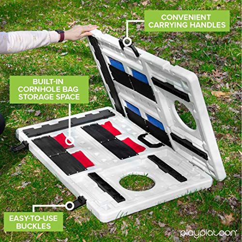 Play Platoon All Weather Cornhole Set With Two Portable Plastic Cornhole Boards And 8 Cornhole Bean Bags #TOP4