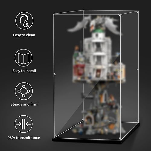Miniatura 8 de Vitrina acrílica de 28.74 x 18.89 x 24.8 pulgadas, adecuada para Lego 71043 Harry Potter Hogwarts, protege tus coleccionables del polvo con un
