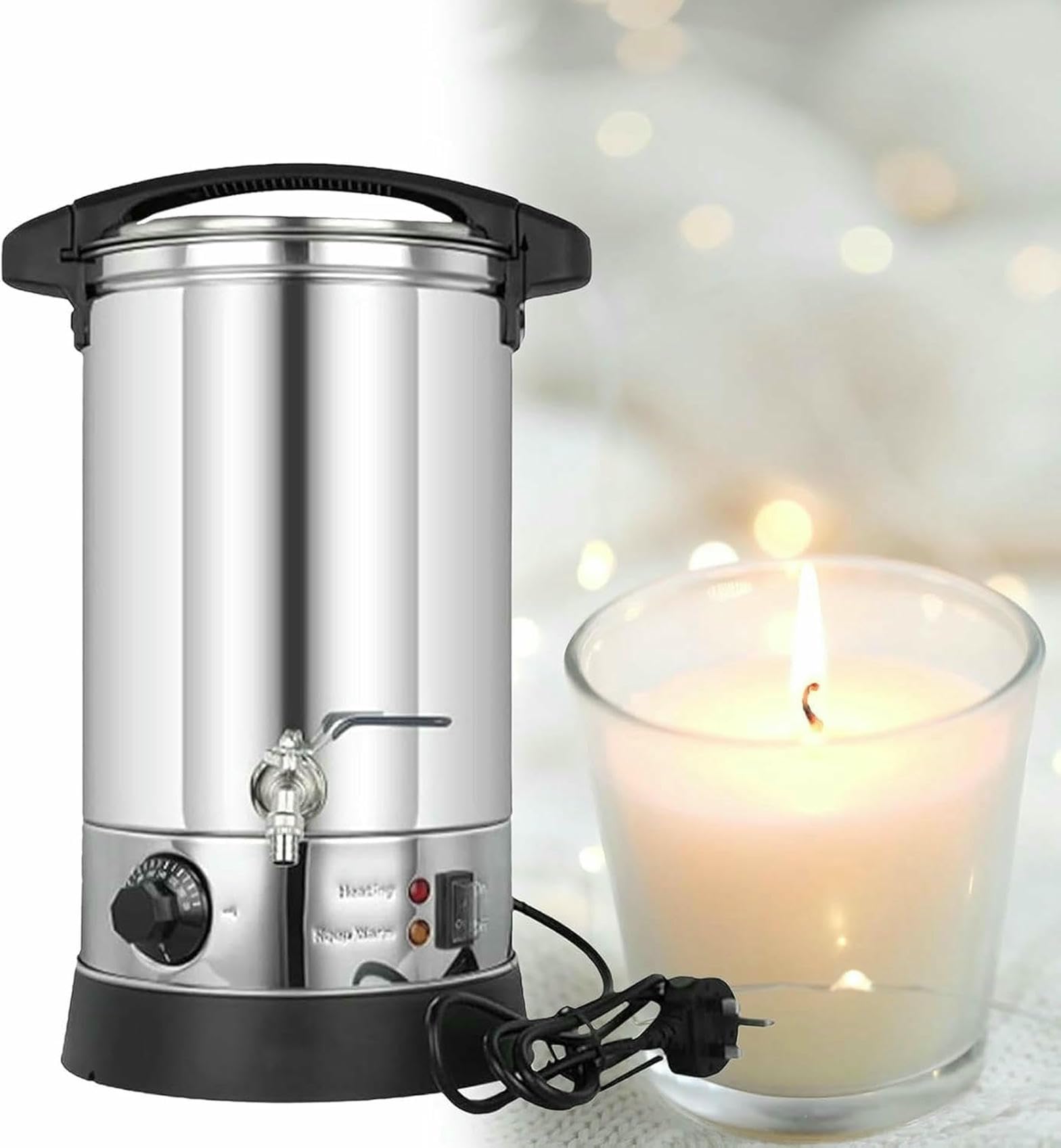 Fondoir à cire pour bougie et grand pot de fusion en acier inoxydable réglable